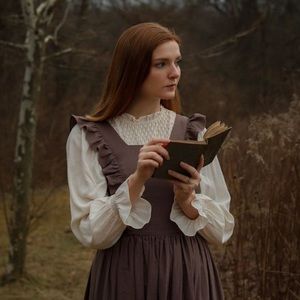 Hearts and Found Linen Pinafore Dress